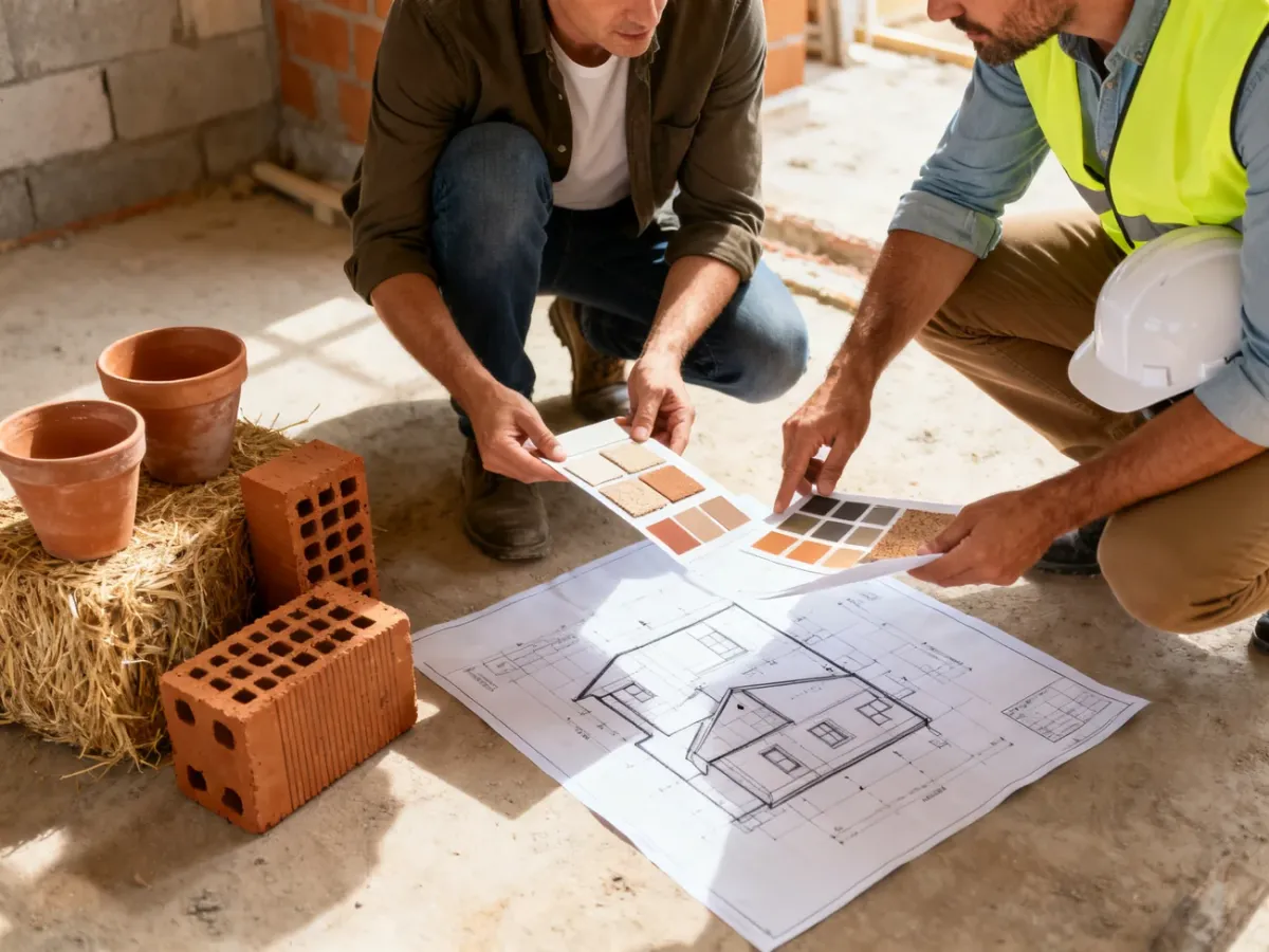 Inwestor i architekt wybierający między cegłą ceramiczną a bloczkami glinianymi