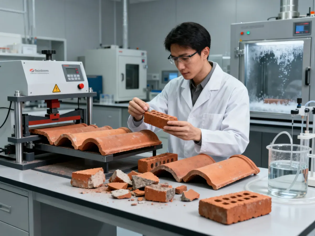 Badanie laboratoryjne staroużytkowanych dachówek ceramicznych